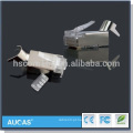 Aucas Cat7 RJ45 Modular Plug China Fábrica de Alimentação Macho Plug Connector